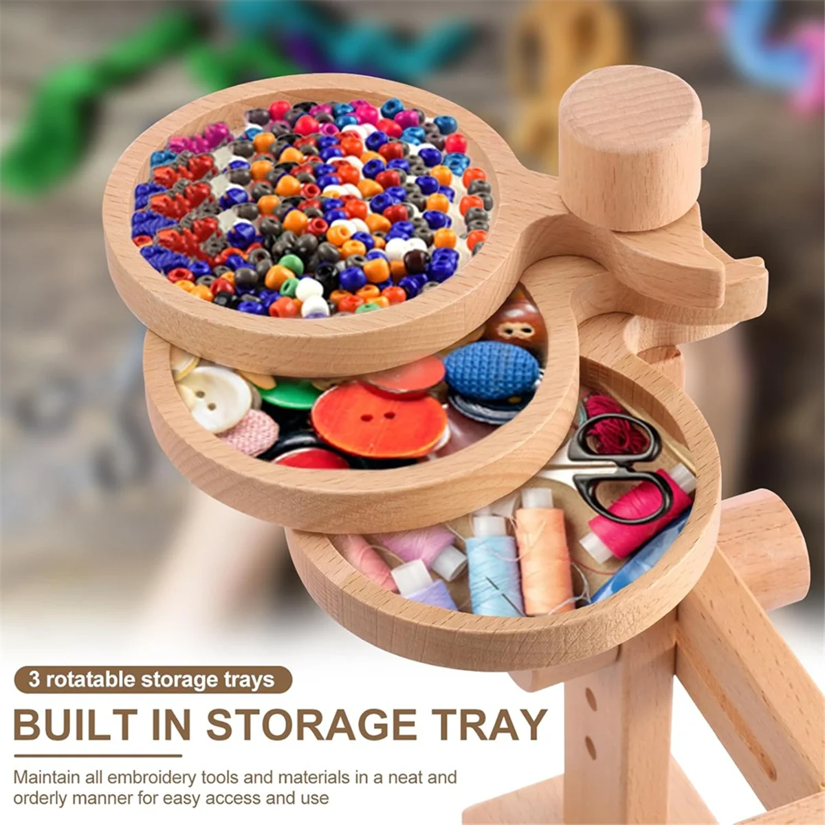 Y31A Embroidery Hoop Stand, Adjustable Embroidery Frame Stand, Easy Assembly Embroidery Table Stand for Sewing Arts Crafts