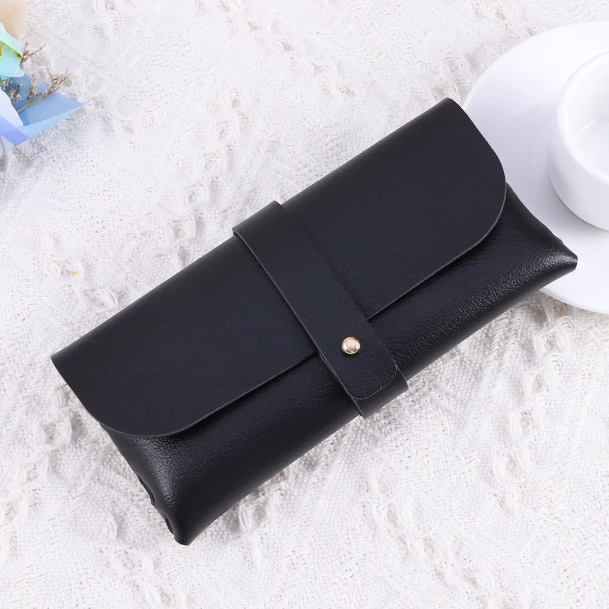 Fashion Glasses Case Buckle Clamshell PVC Glasses Case Handmade Cover Bag (Red) PVC glasses cover