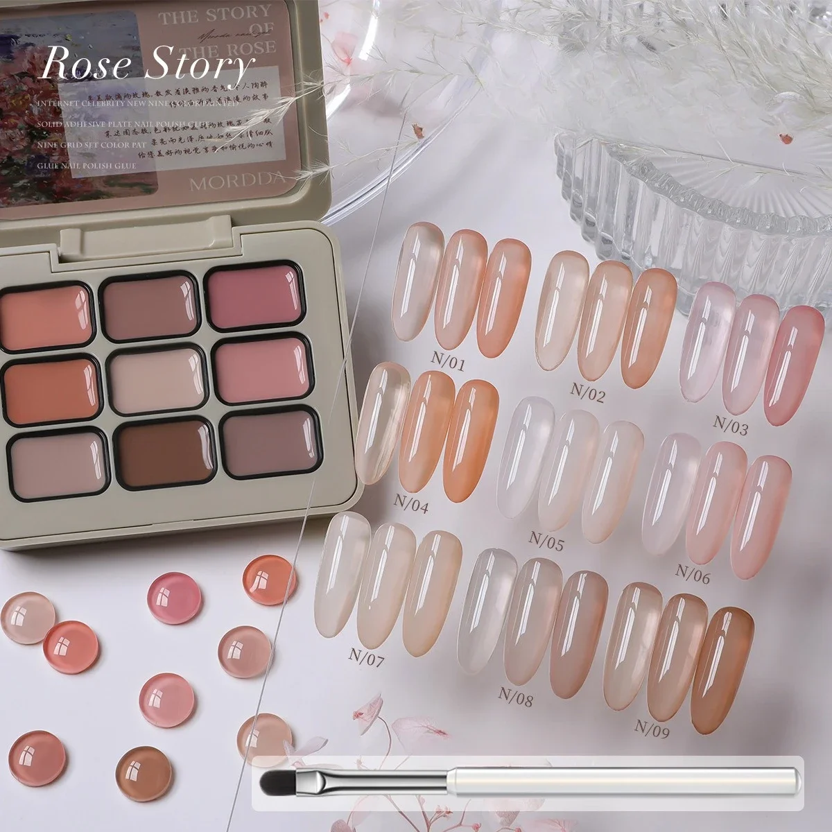 9 สีฤดูใบไม้ผลิฤดูร้อน Solid Glitter UV/LED Gel Polish Palette เล็บญี่ปุ่นกึ่งถาวรครีมเจลเคลือบสําหรับเล็บ