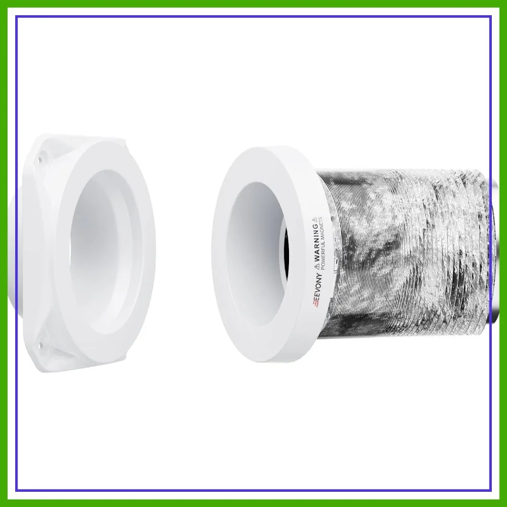 

Airtight Magnetic Dryer Vent Connector Kit with 4" Duct & Clamps, Easy to Clean, Quick Connect, White