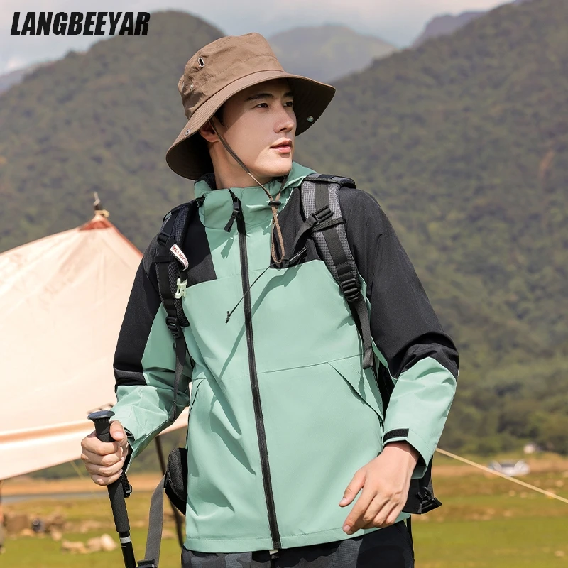 

Мужская спортивная уличная куртка премиум-класса с твердым корпусом и капюшоном, легкая весенне-осенняя ветровка, повседневные ветрозащитные пальто, верхняя одежда