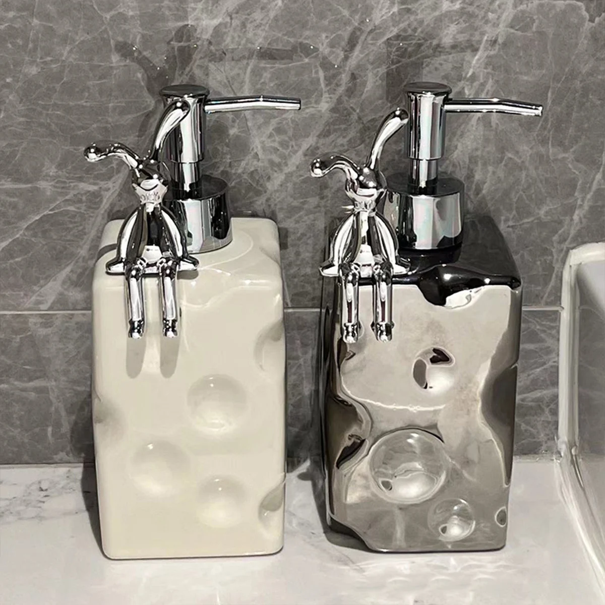 Empty Shampoo Bottle Ceramic Hand Soap Bottle Empty Bottle Push Bottle Shower Gel Packaging