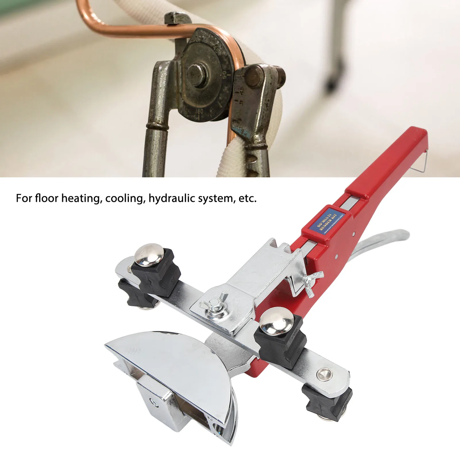 Tube Bender Kit Compact Tubing Bender Multiple Sizes Bending Heads 3/16 to 1‑1/4 Inch Pipe Cutter Capacity