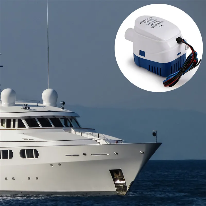 Automatic Bilge Pump 1100GPH Submersible Water Pump for Boat Yacht Marine ABS Housing Float Switch Durable Marine Gear