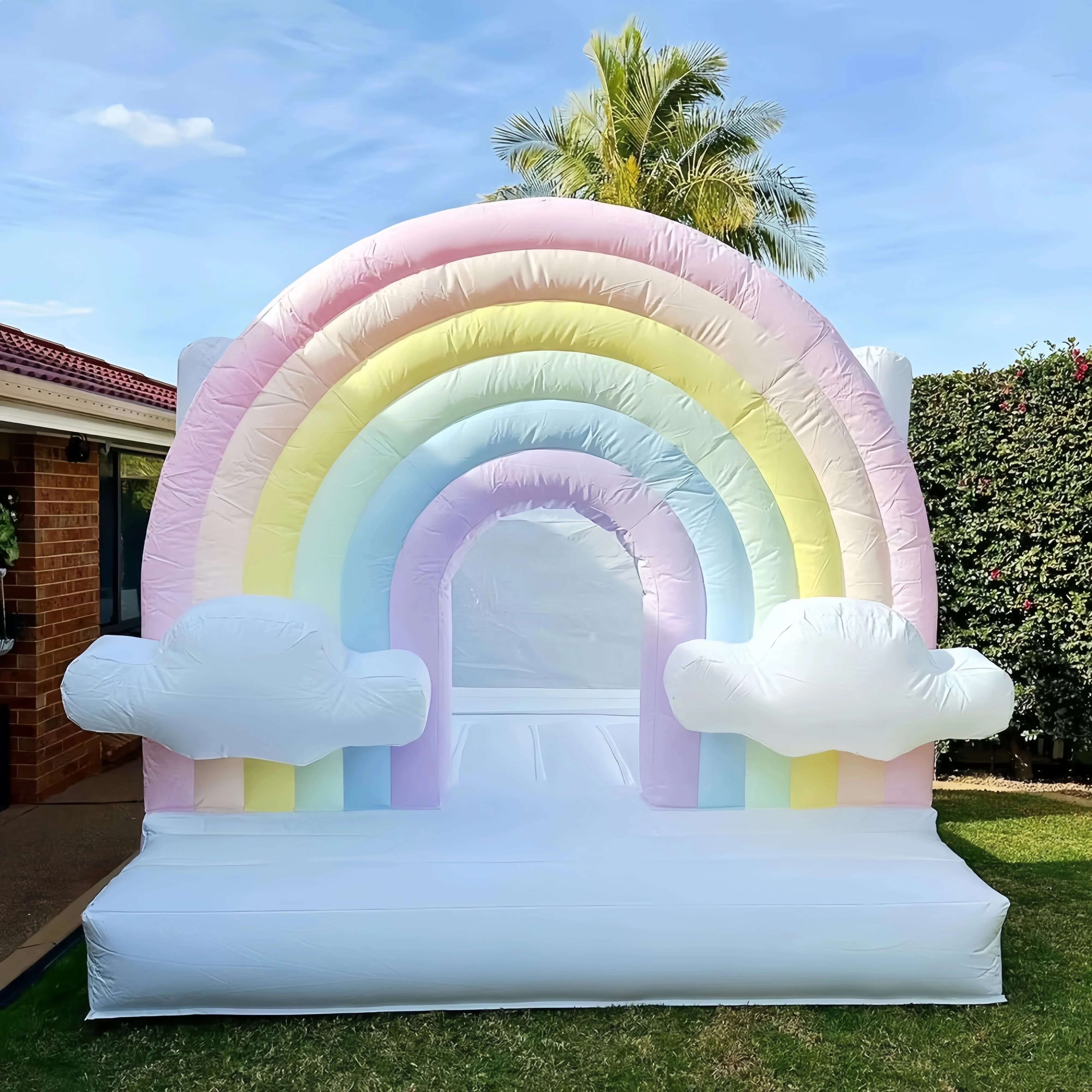 

Коммерческий класс Радужный отказовный дом подарок на день рождения 1-6 лет ПВХ мини надувной замок детский игрушечный замок