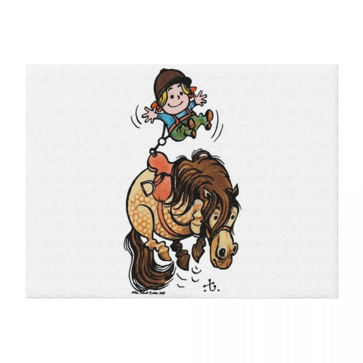 

Thelwell Funny Illustration Bucking Horse Throw Blanket for winter For Baby Single Picnic Blankets