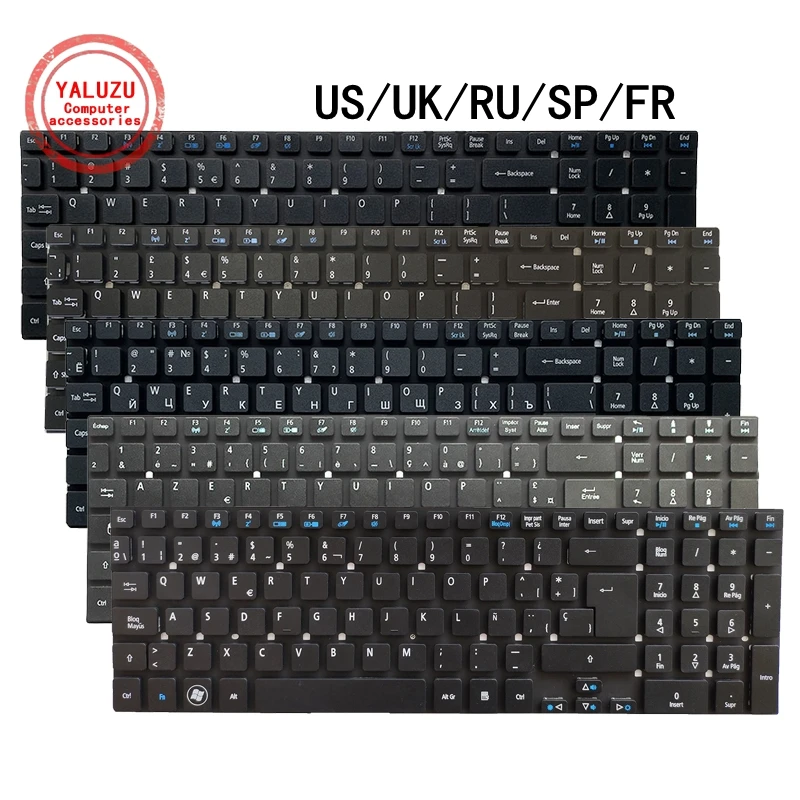 Klawiatura do laptopa US/UK/RU/SP/FR/BR/AR do ACER 8951/G Q5WV8 Q5WV1 P255-MP/MG do Gateway TMP455 CN7-791G 2508-C8UL V5WE2 Z5WE3
