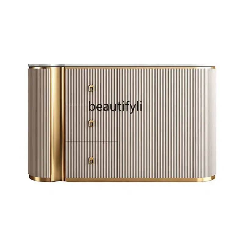 

Italian light luxury dining side cabinet personalized Hong Kong style new light luxury door cabinet