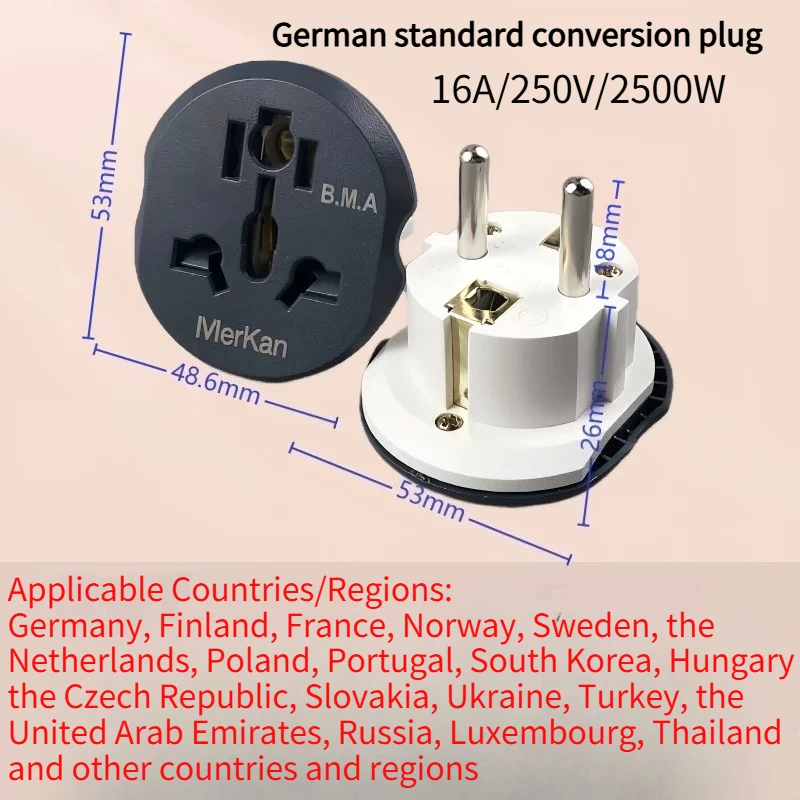Euro Standard Power Adapter Plug Portable Travel Socket Converter For Germany Russia France South Korea Electronic Charging