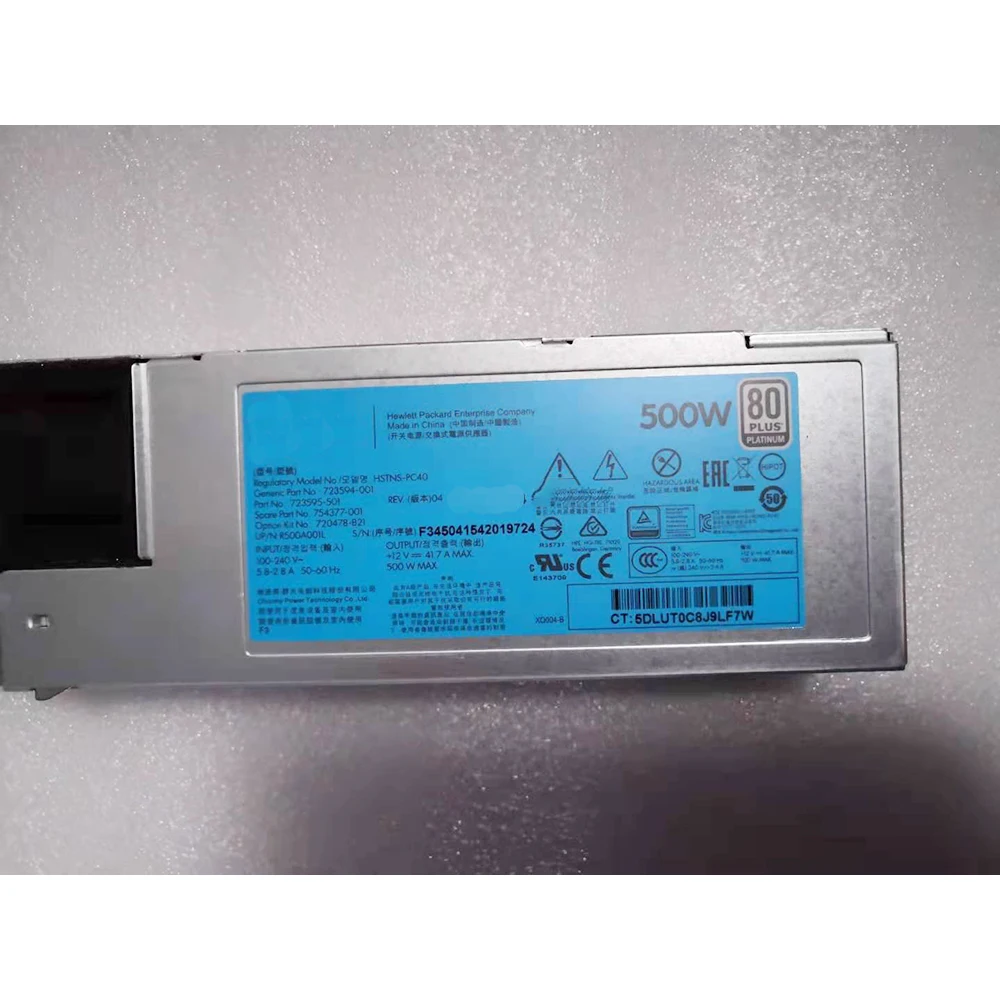 HSTNS-PC40 For HP DL360 380G9 Server Power Supply 720478-B21 723594-001 500W