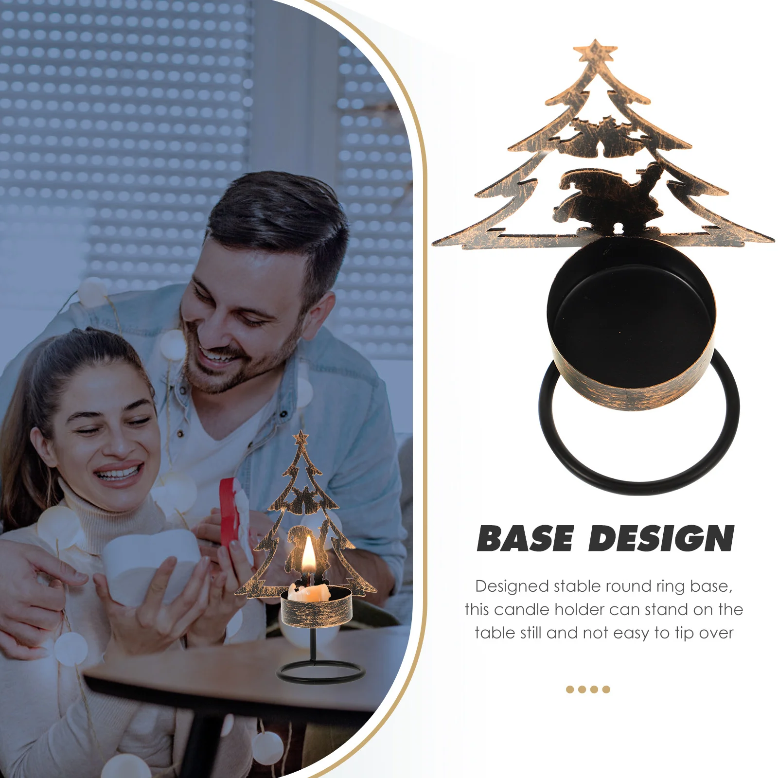 حامل فني حديدي لعيد الميلاد، ديكور منضدية معدني مصنوع يدويًا لحفلات عيد الميلاد، قطعة مركزية لتزيين المنزل