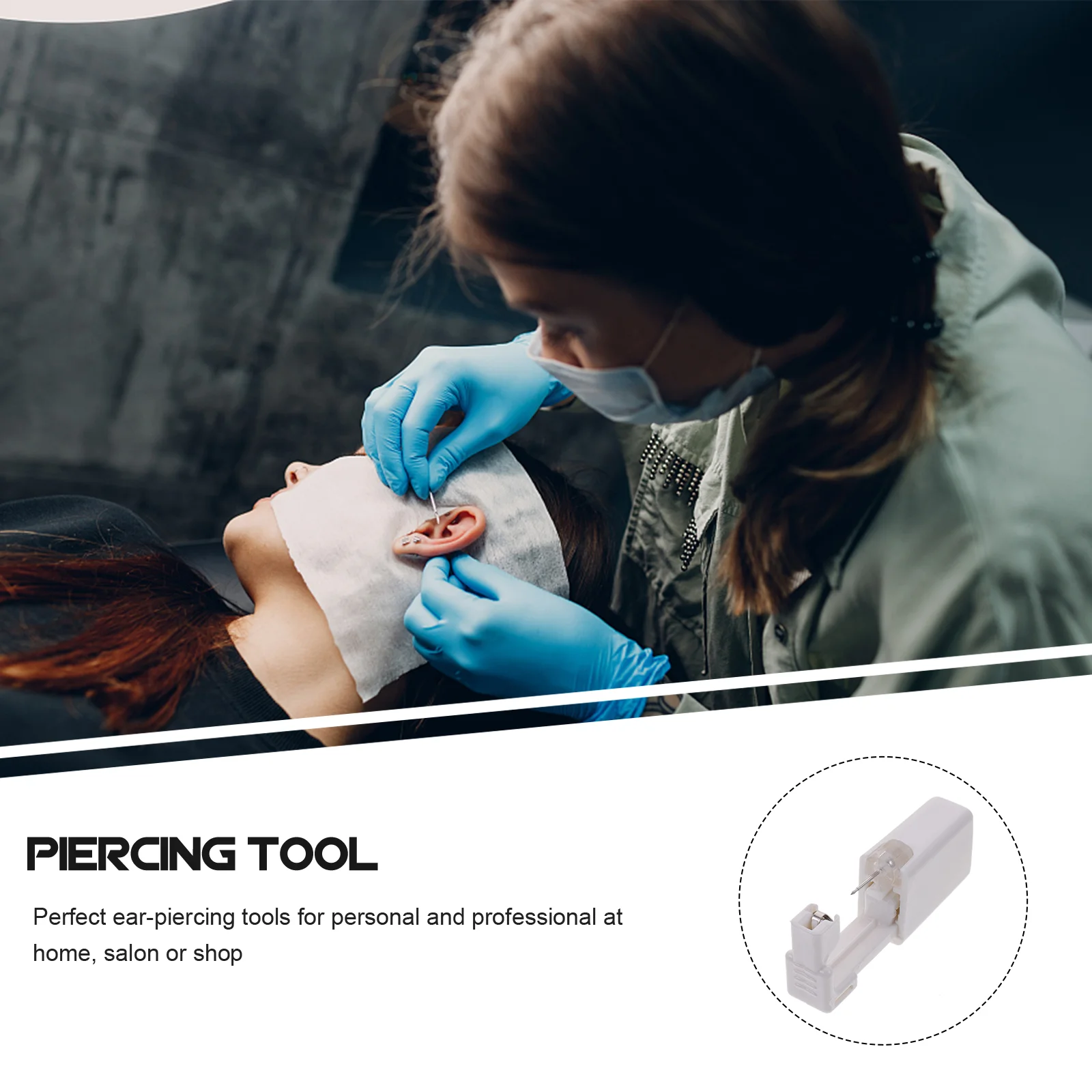 

2 Sets Ear Hole Piercer Ear Piercing Kit Multi-use Piercing Set Self Ear Piercing Device