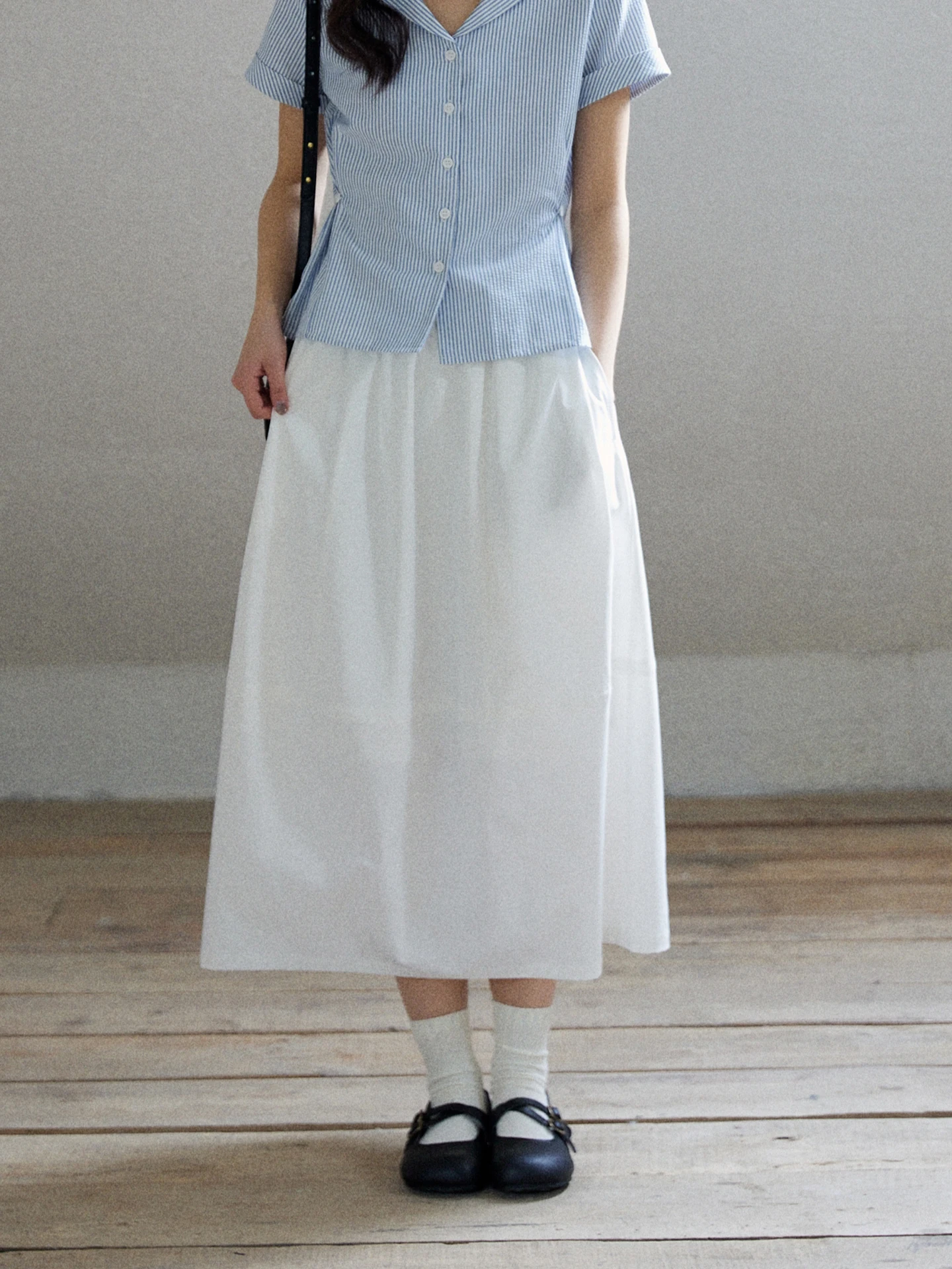 

Юбка-фонарь MIXABO Daily White, силуэт миди, женская летняя юбка свободного кроя до щиколотки с эффектом утяжки на талии