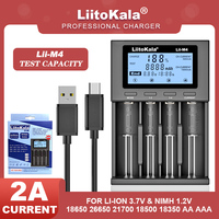 LiitoKala Lii-M4 18650 LCD Display Smart Charger Test Capacity Suitable For 3.7V 26650 18350 21700 18500 1.2V AA AAA 4 Slots