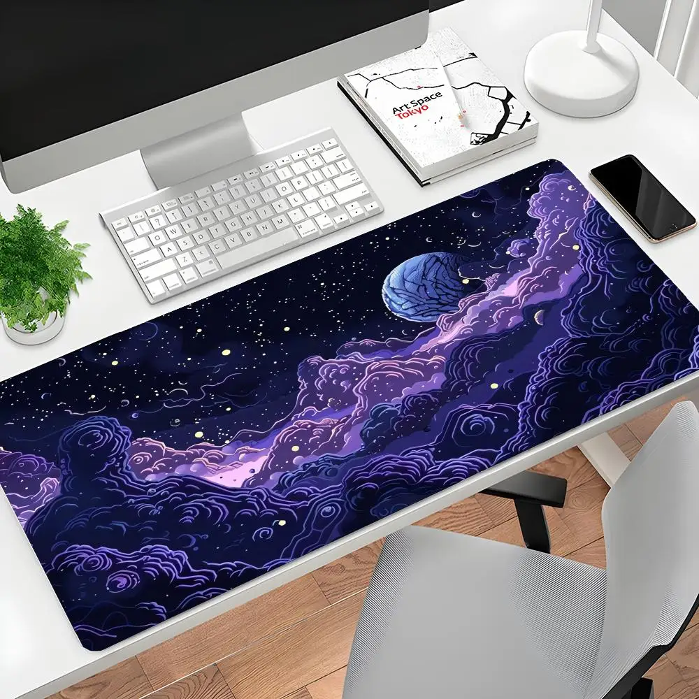 

Moon, starry sky and cloud design Mouse Pad Computer Office Table Mats Rubber Anti-slip Gaming Keyboard Mousepads Long Desk Pads