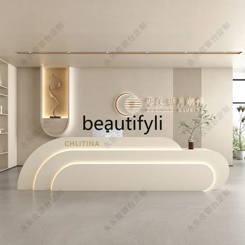 

LJYBeauty salon Bar checkout page Clothing store Curved store Simple reception desk