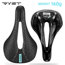 RYET 3D Printed Bike Carbon Saddle 140mm 143mm Super Light Road MTB Racing 3D/EVA  Saddles Bicycle Cushion Cycling Seating Part