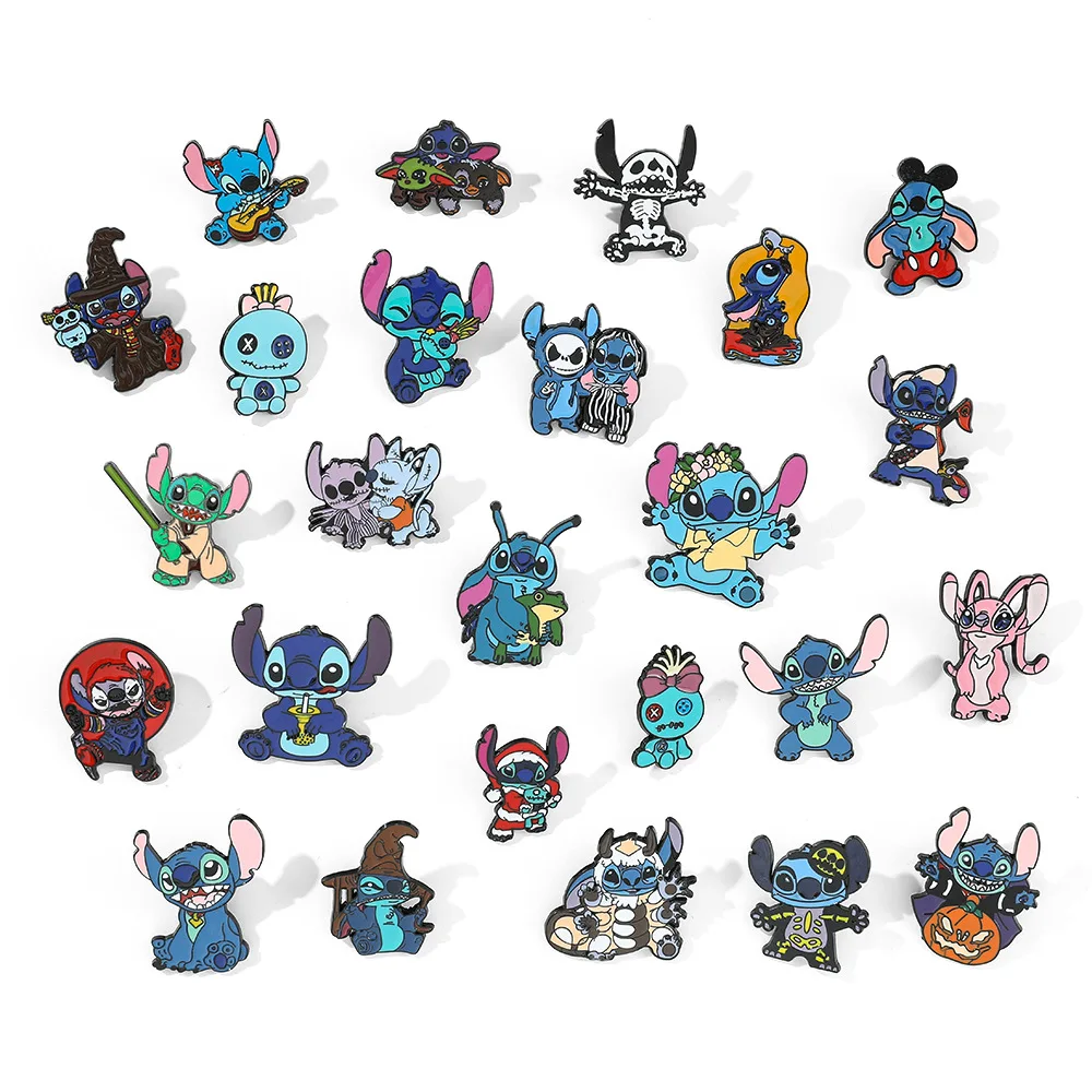 Disney Lilo and Stitch Brooch Enamel Pins Yoda Baby Cute  Brooch Backpack Sweater Badge Jewelry Accessories Gift for Friend