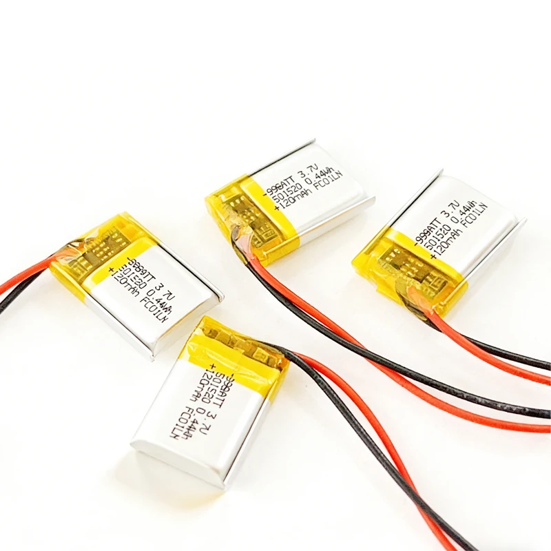 1-10pcs 501520 120mAh Battery Rechargeable Polymer Lithium LiPo Batteries for GPS MP3 Sat Nav Driving Recorder Bluetooth Speaker