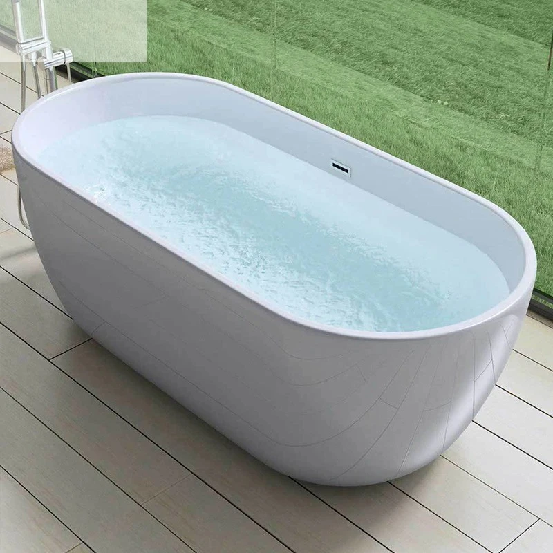 Modern Luxury Matte OEM Acrylic Stone Price Round Freestanding Bathtub