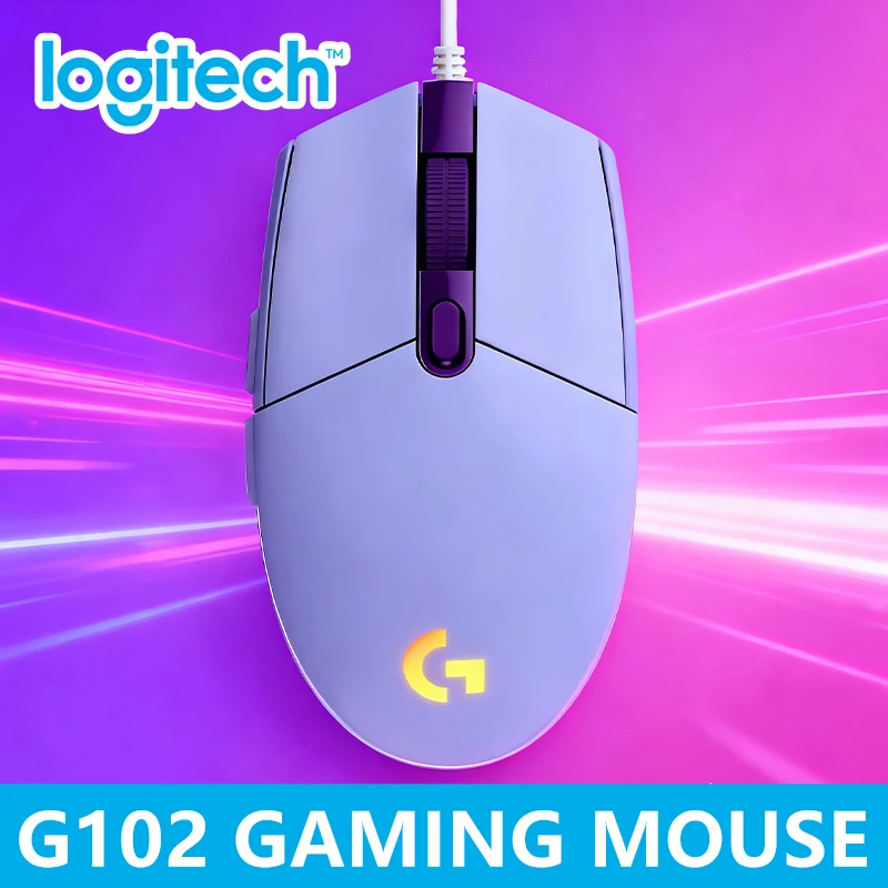 

LogitechG102 Wired mouse with 8000 DPI adjustable sensitivity ergonomic design compatible with both desktop and laptop computers