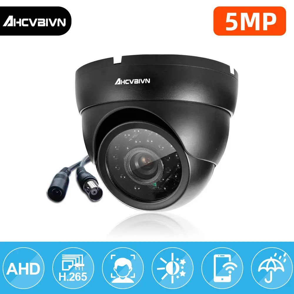 

Black CCTV AHD Dome Camera 5MP HD Oudoor Indoor Home BNC Security Analog Camera XMEYE 2MP 1080P DVR Video Surveillance Cam H.265