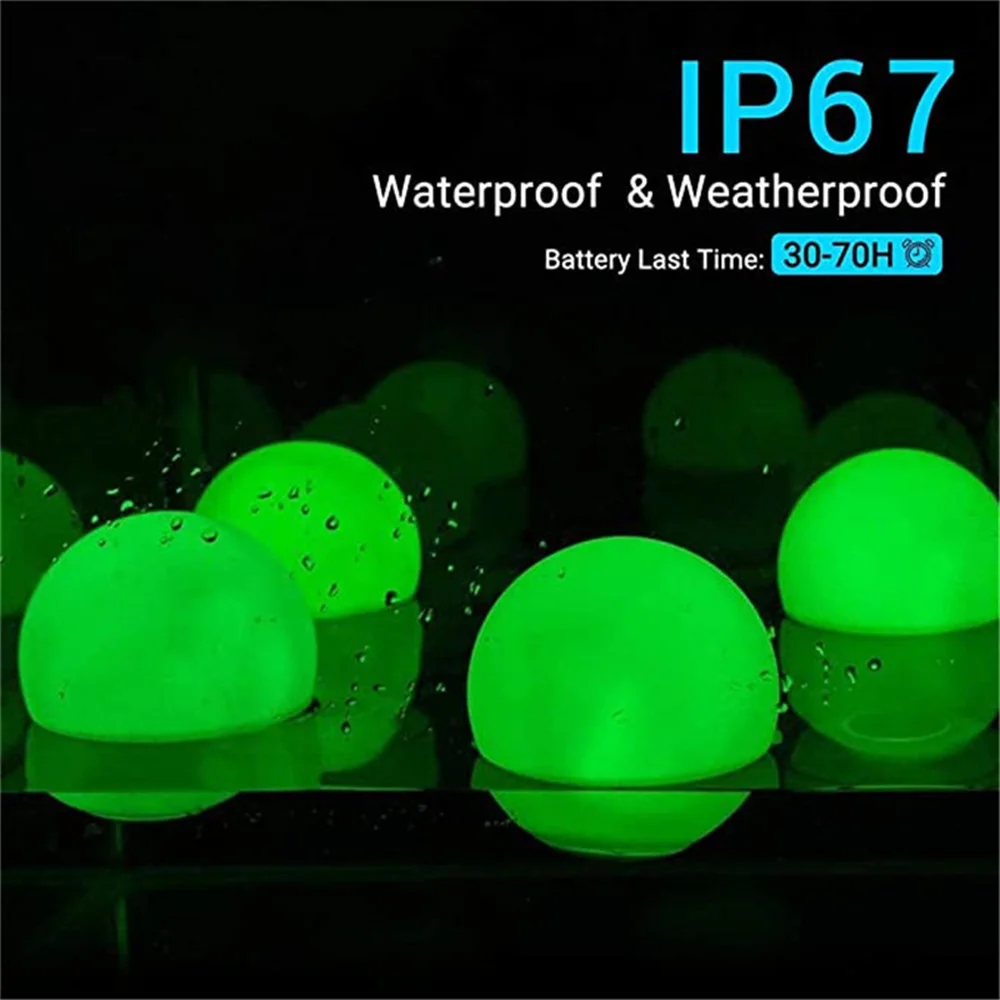 2pcs Floating Pool Lights 16 Color Changing RGB LED Ball Lights IP67 Waterproof 7.8cm Hot Tub Night Lights Pool Toys Cy
