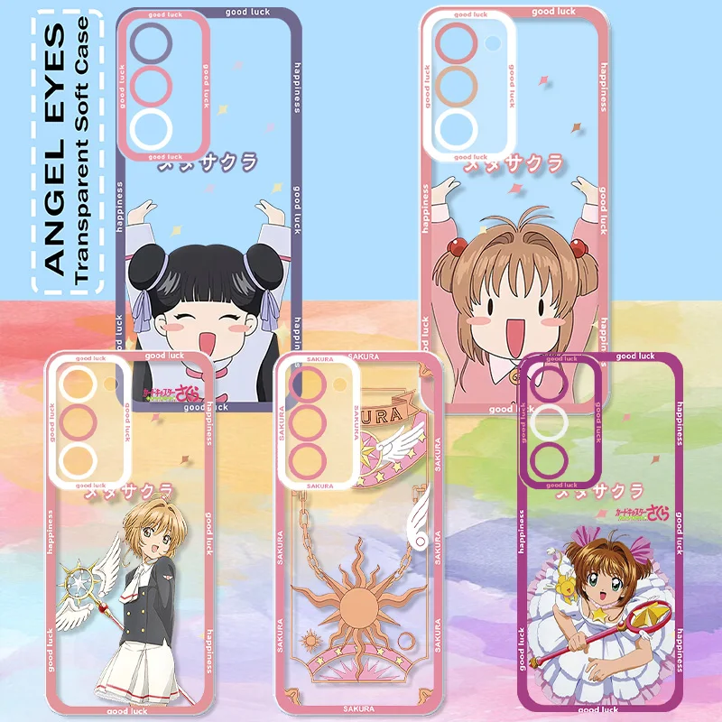 C-Captor S-Sakura Angel Eye Phone Case For Samsung A 24 23 22 21 20 15 14 13 11 10 05 04 03 02 S E Core Funda Shell Soft Cover