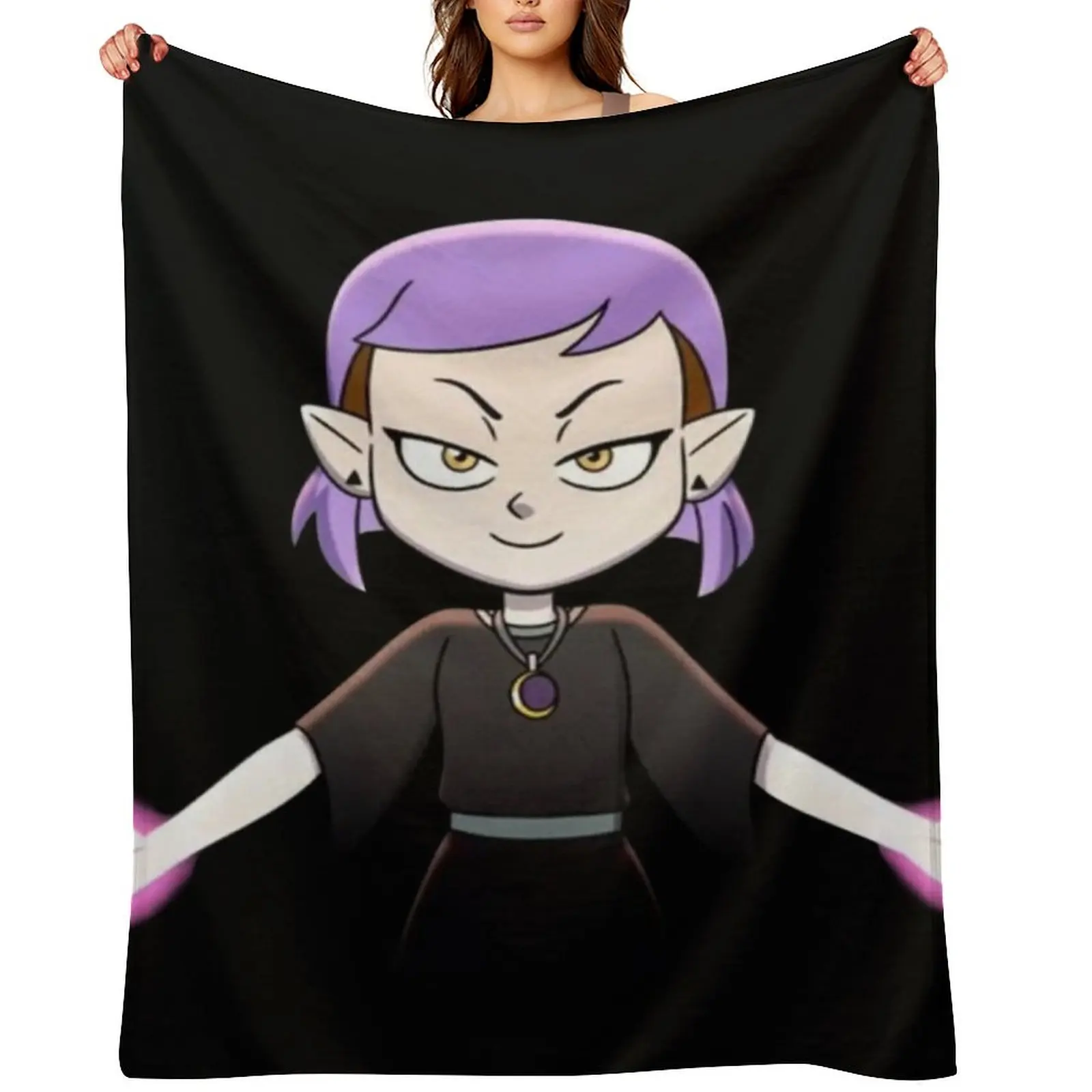 amity blight updated purple hair intro Throw Blanket blankets ands Single valentine gift ideas Blankets