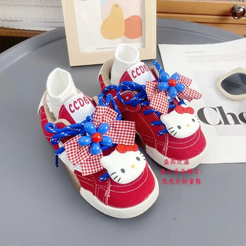 Kawaii Hello Kitty Sanrio Studenten Niedliche Cartoon Bequeme Turnschuhe Kinder Anti-Rutsch-Laufschuhe Flache Schuhe Geschenk für Kinder