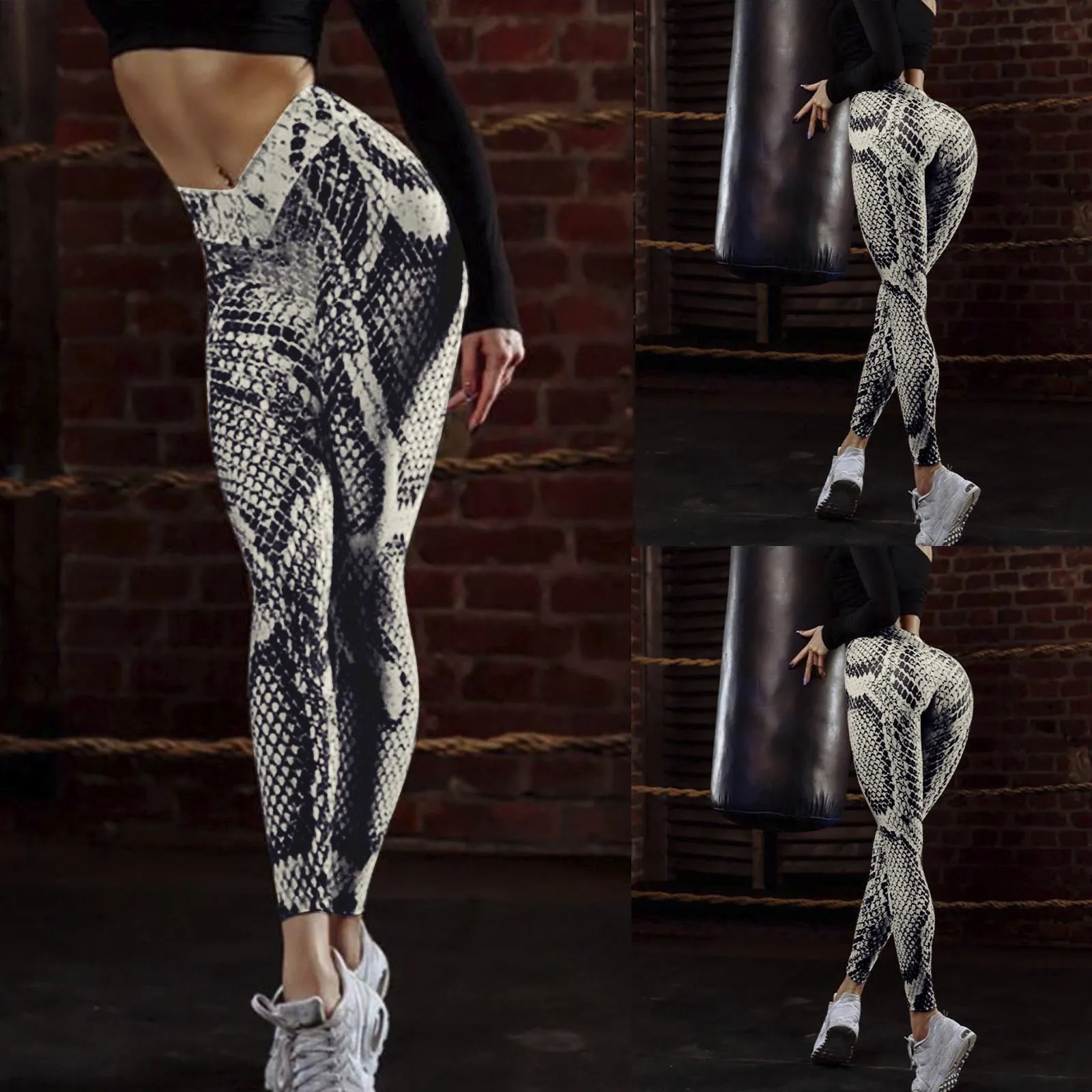 Summer Zebra Leoaprd Snake Printed Leggings Fashion High Waist Pants Push Up Fitness Tights Women Gym Yoga Running Trousers