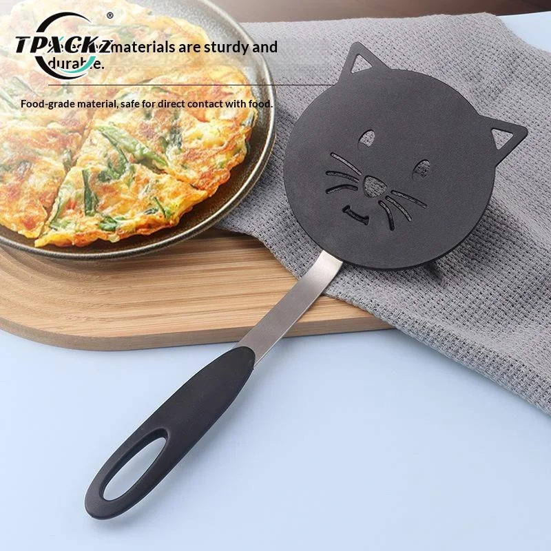 SL Cat Shaped Nonstick Slotted Nylon Spatula Heatproof Handle For Frying Eggs Pancakes