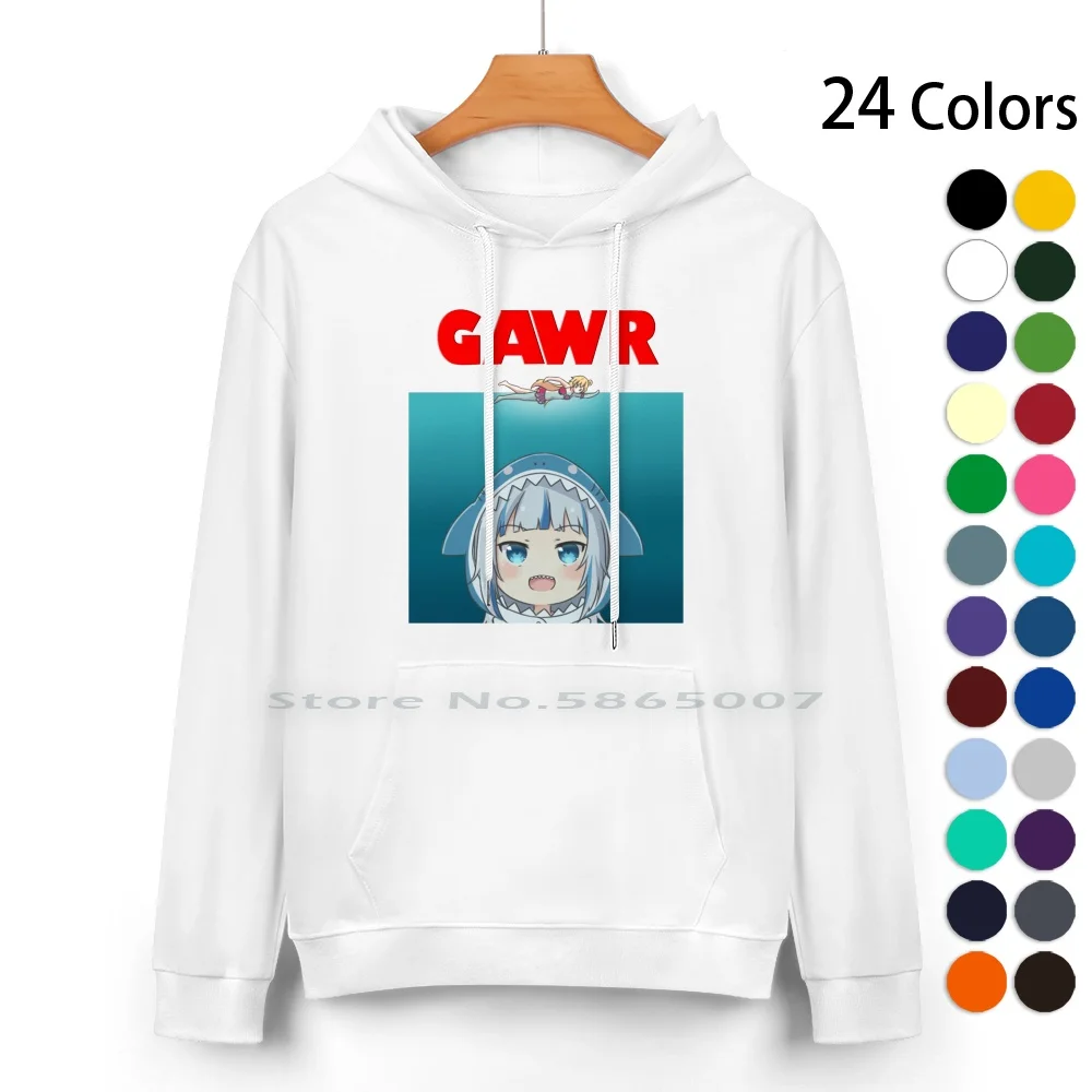 Hololive En-Gawr Gura Parody Pure Cotton Hoodie Sweater 24 Colors Hololive Virtual Anime Shark Gawrgura Gawrt Eekum Bokum Kiryu