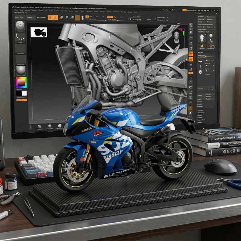 

1:12 Suzuki GSX1000R alloy model shock absorption sound and light motorcycle modification ornament limited edition toy boy gift