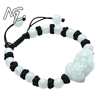 

Natural Jade Emerald 8mm Beads Pixiu Bracelet Accessories DIY Bangle Charm Jewellery Fashion Hand-Carved Man Woman Luck Amule