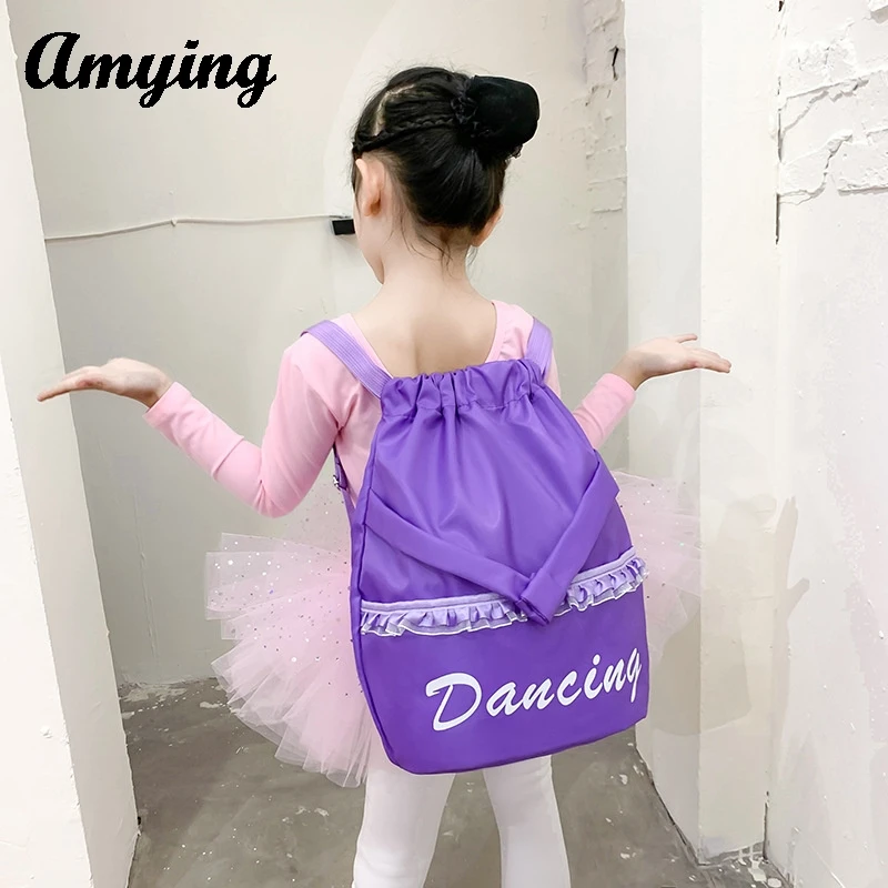 Sac d'école de danse de ballet pour enfants, sac à dos de danse pour filles, sacs polochons pour enfants, sac de rangement de danse de ballet latine pour enfants, nouveau, 2024