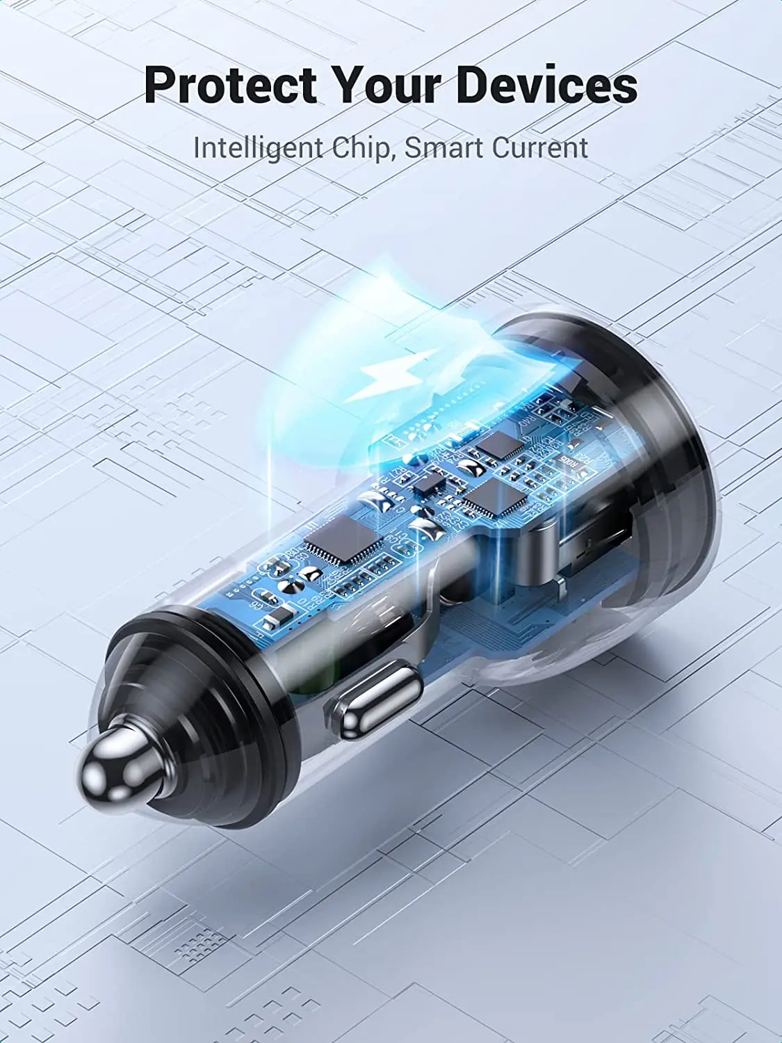 UGREEN USB C 차량용 충전기, 40W 타입 C 차량용 충전기 듀얼 PD 20W 고속 충전 어댑터 (아이폰 호환)