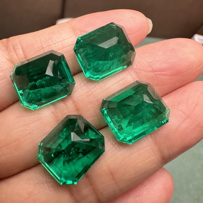 Pirmiana 10ct Big Size Collection Lab Grown Emerald Hydrothemal Method  Labemeralds with Nice Inclushions Like Natural Gems