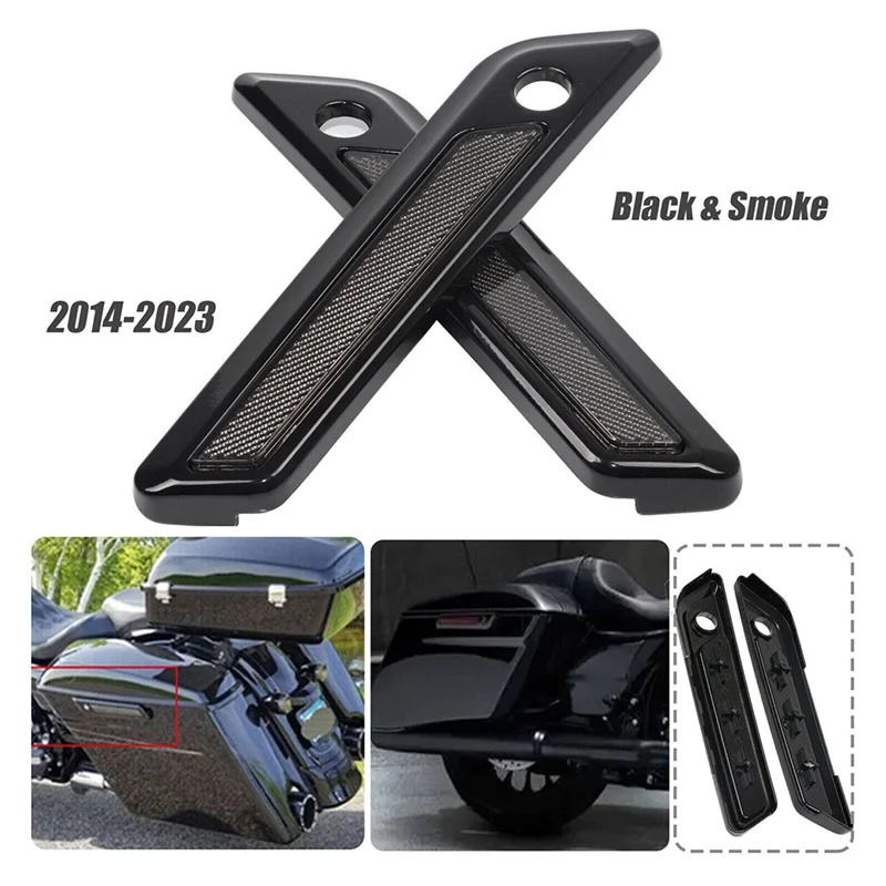 

Well 2PCS Saddle Bag Hinge Latch Covers Replacement Accessories For Touring Electra Road Street Glide 14-23