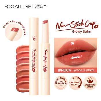 FOCALLURE Transferproof Lock-brillo bálsamo labial brillante lápiz labial hidratante no pegajoso ligero delineador de labios cosméticos de maquillaje