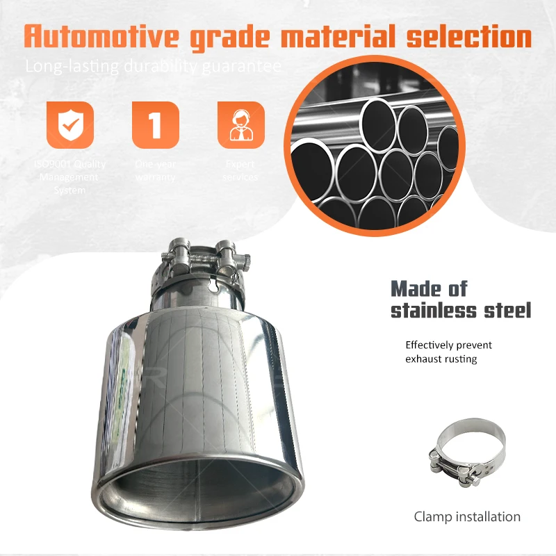 1 Piece Exhaust Tip Car Muffler System Matte Stainless Tail Tips Modify For Benz W204 AMG C63 C65 End Pipe Cars Accessories