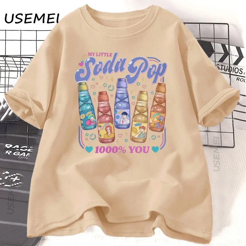 

Saja Boys Soda Pop KPDH футболка Huntrix Kpop Demon футболка женская модная футболка с принтом хлопок повседневная футболка с круглым вырезом графическая футболка