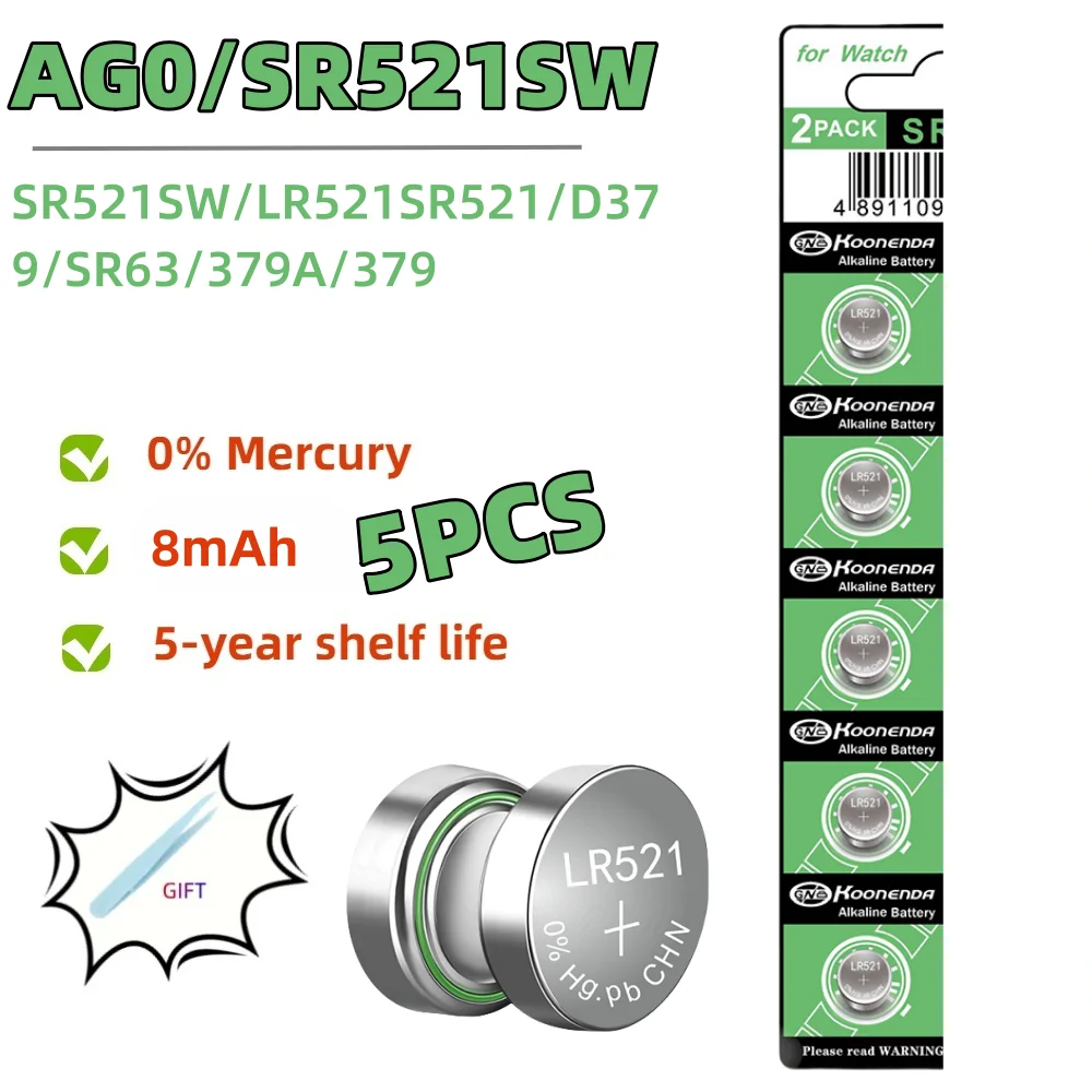 2-10PCS AG0 LR521 1.5V Knoop Batterijen SR521SW 379A 379 179 D379 SR63 Alkaline Knoopcel batterij voor Rekenmachines Speelgoed