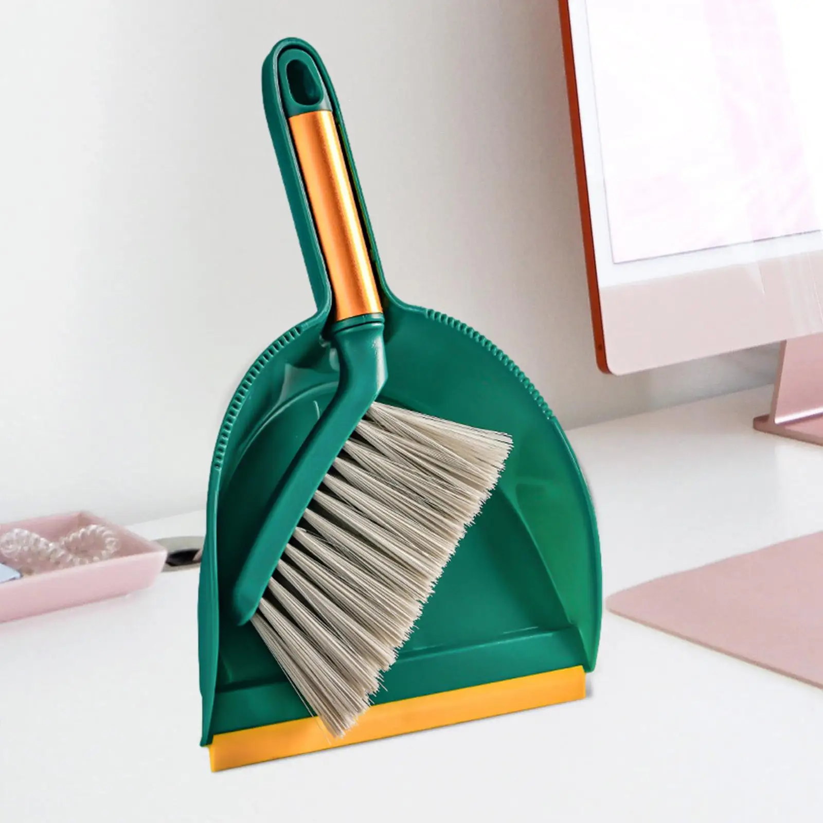 Small Broom and Dustpan Set Portable Keyboard Sweep Broom Table Cleaning Brush for Desktop Table Computer Keyboard