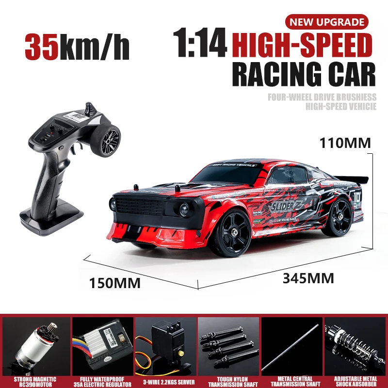 Coche de carreras de juguete con control remoto, modelo 2103, escala 1:14, coche de deriva de escalada todoterreno RC de alta velocidad 4x4, regalo Ideal para niños