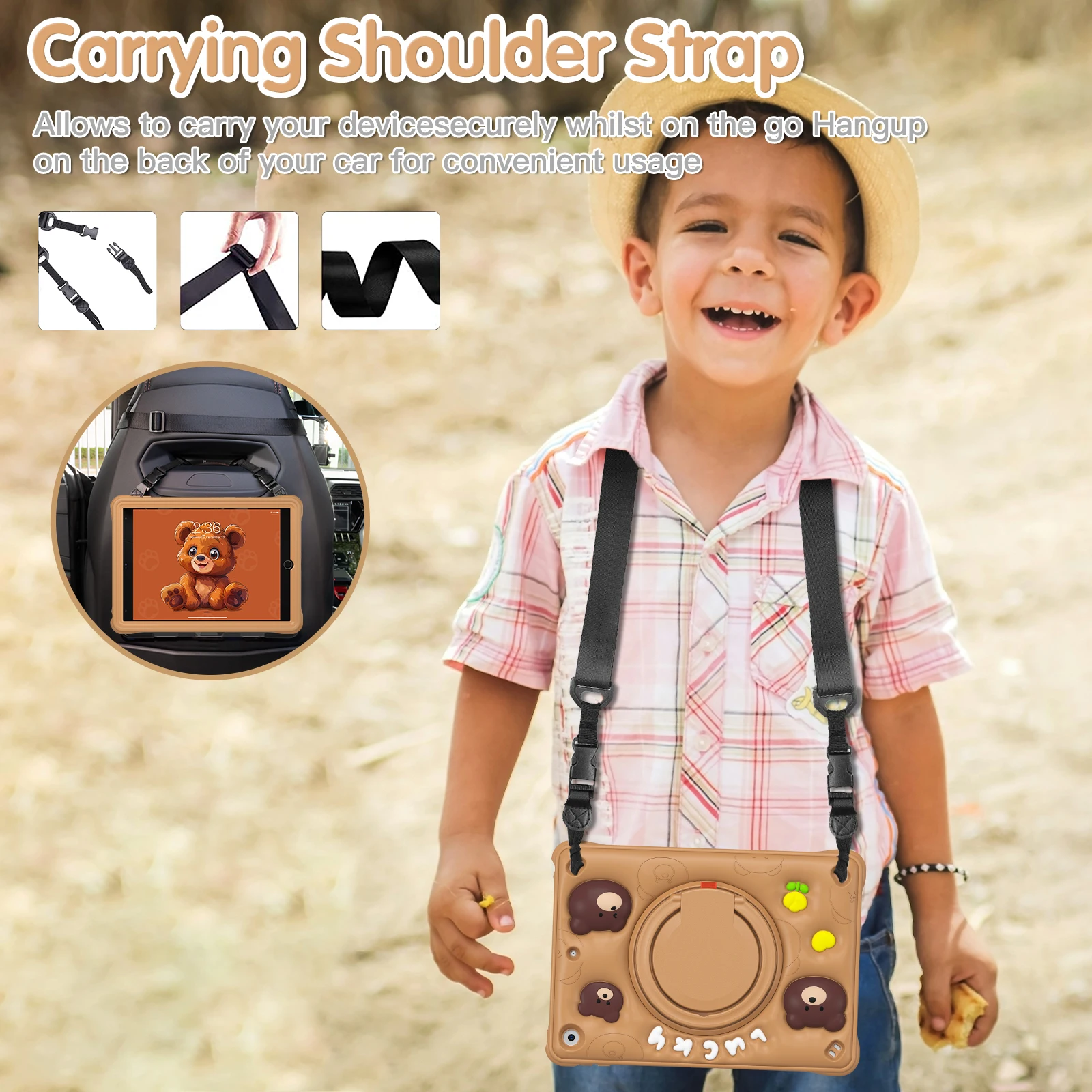 360 Rotatable Shockproof Heavy Duty Kids Safe Case for iPad Air 11 2026 Pro 11 iPad A16 10th 9th 8th 7th Mini 7th 6th 8.3 inch