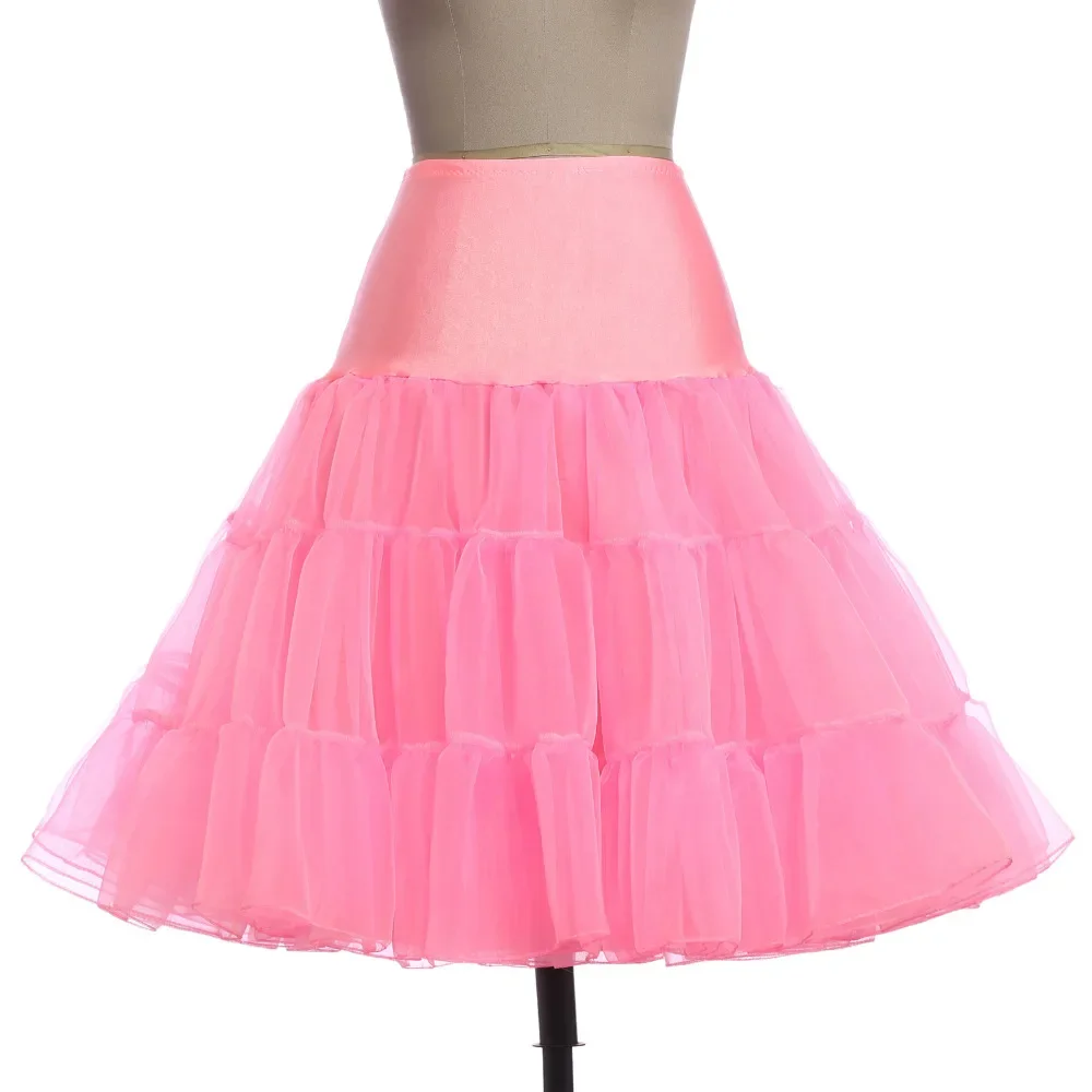 

Spring Cosplay Petticoat Woman Underskirt 65CM Length Knee Short Wedding Petticoat 3 Layers Puffy Organza Evening Tutu