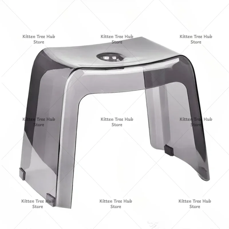 Home Bathroom Stool Furniture Transparent PCTG Plastic Shoe Stools Designer Antiskid Elderly Shower Bath Chair Seat for Adults