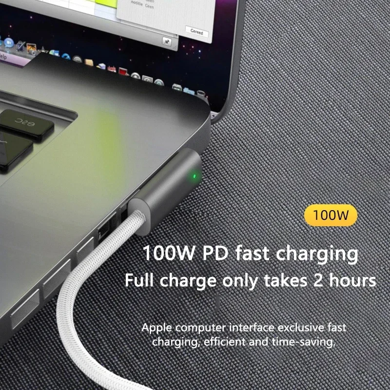 Type-C PD 100W Fast Charge Cable USB-C à Magsafe 1/2 Câble pour MacPleAir/Pro Fast Charging Converter Charging rette