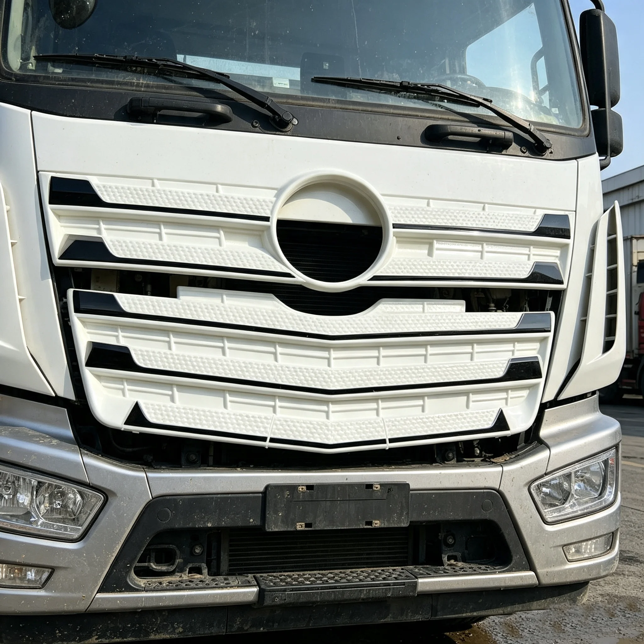 RC 1/14 Metal Front Face Air Intake Grille Sticker for Tamiya Dump Truck Trailer for SCANIA MAN VOLVO Truck Tripper DIY Parts